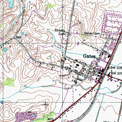 Topographic Map of Lillian Fountain School (historical), TN