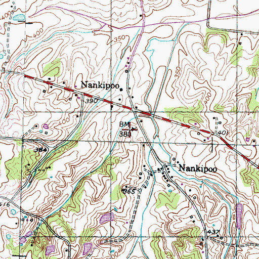 Topographic Map of Nankipoo School (historical), TN