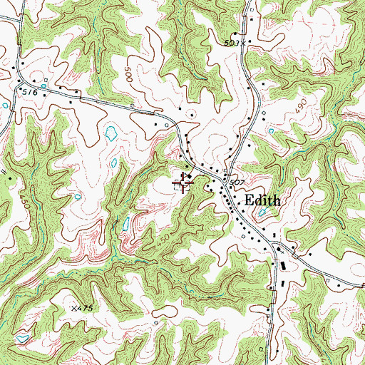 Topographic Map of Pleasant Grove Cemetery, TN