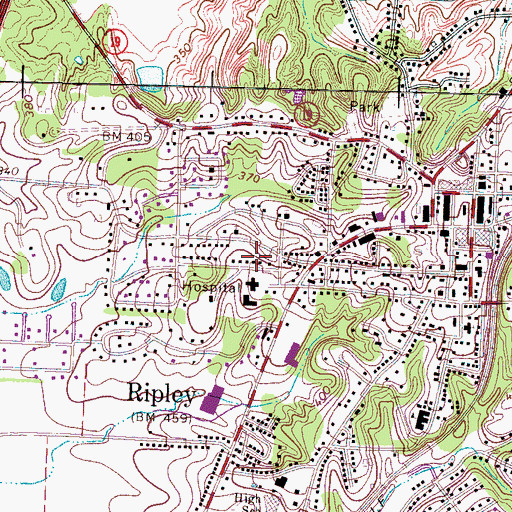 Topographic Map of Ripley Clinic, TN