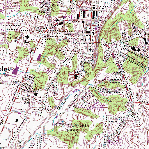 Topographic Map of Ripley Elementary School, TN