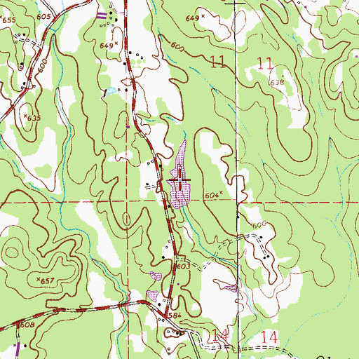 Topographic Map of Church Lake, AL