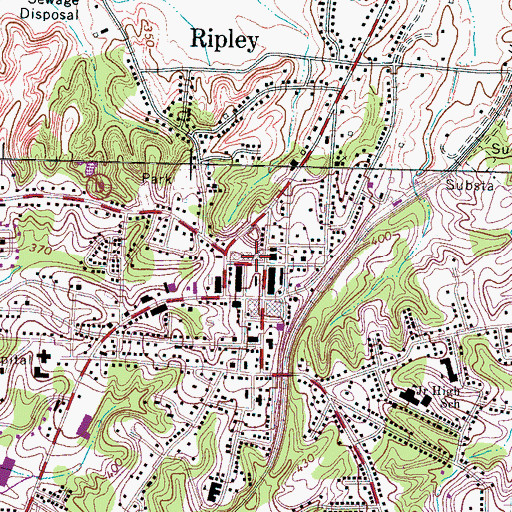 Topographic Map of Lauderdale County Clinic, TN