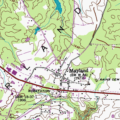 Topographic Map of Mayland School, TN