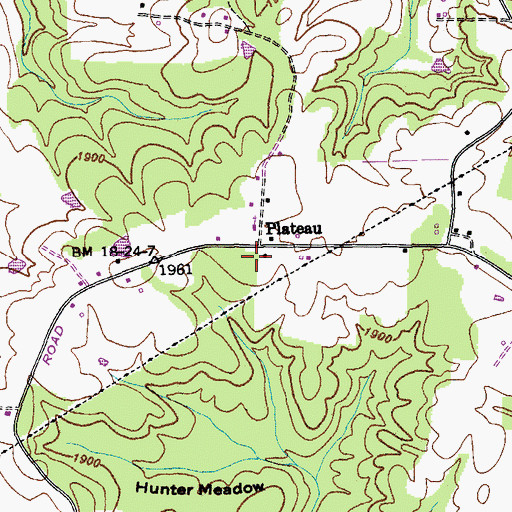 Topographic Map of Plateau School (historical), TN