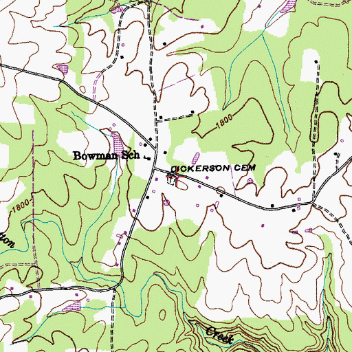 Topographic Map of Bowman Methodist Church, TN