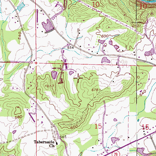 Topographic Map of Johnson Farm Lake Dam, AL