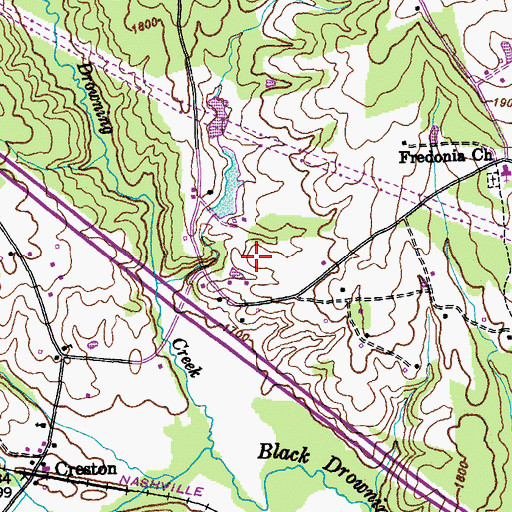 Topographic Map of Brown Cemetery, TN