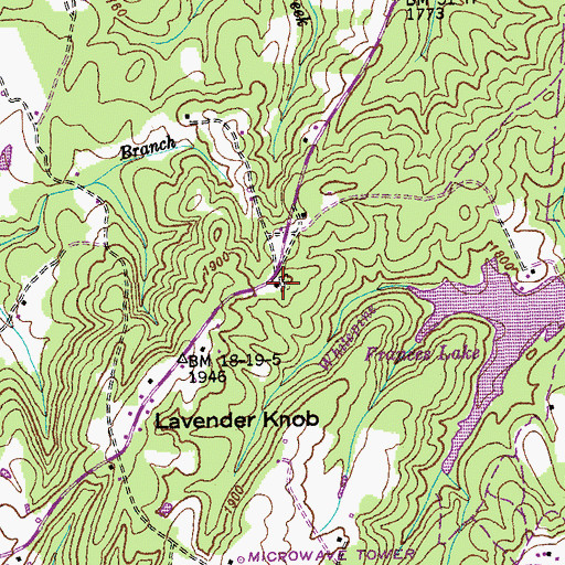 Topographic Map of Slate Springs Cemetery, TN