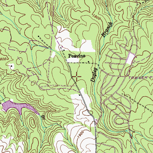 Topographic Map of Brookhart Cemetery, TN
