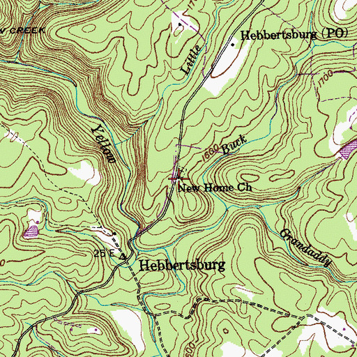 Topographic Map of New Home School (historical), TN