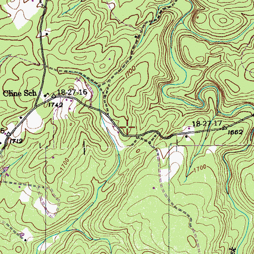 Topographic Map of Watson Cemetery, TN
