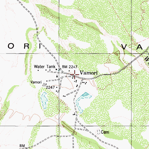 Topographic Map of Vamori, AZ