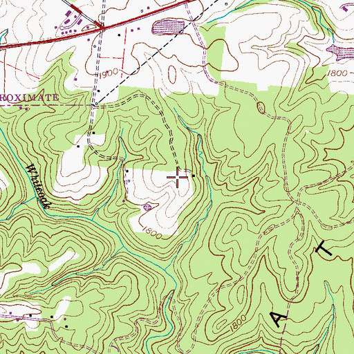 Topographic Map of Pleasant HIll Cemetery, TN