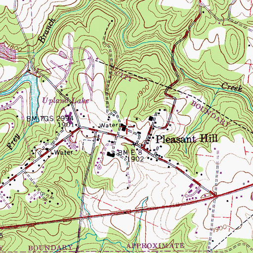 Topographic Map of Pleasant Hill High School (historical), TN