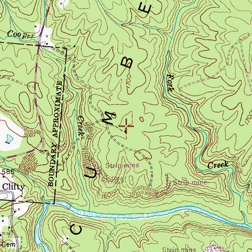 Topographic Map of Johnson Stand Cemetery, TN