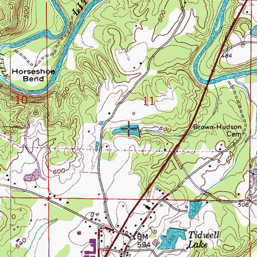 Topographic Map of Marsh Lake, AL