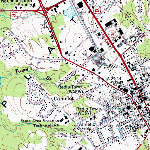 Topographic Map of Crossville Seventh Day Adventist Church, TN