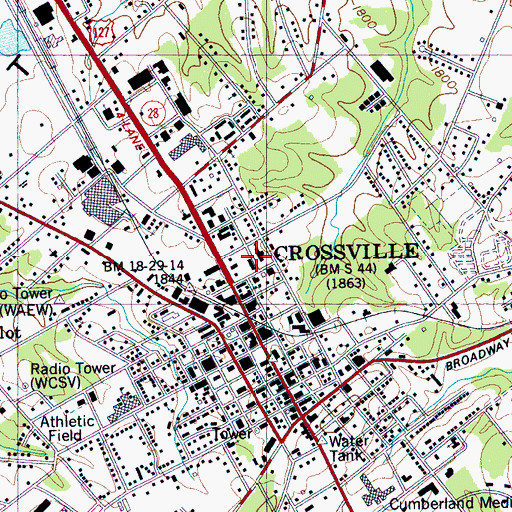 Topographic Map of First United Methodist Church, TN