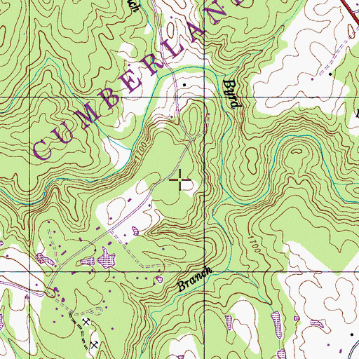 Topographic Map of Hedgecoth Cemetery, TN