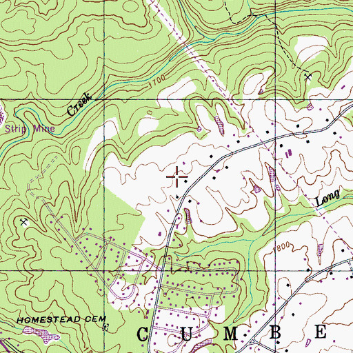 Topographic Map of Warner Cemetery Number Two, TN