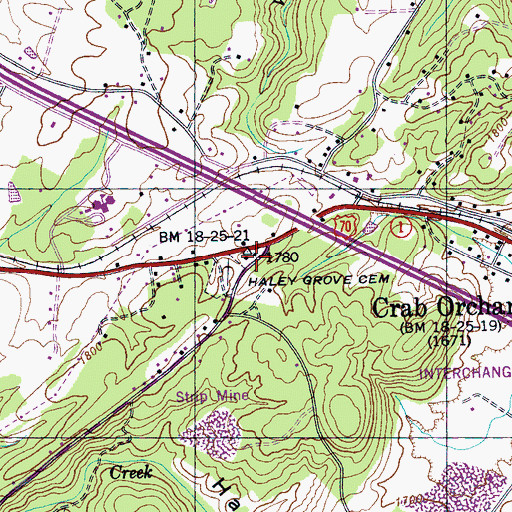Topographic Map of Haleys Grove School (historical), TN