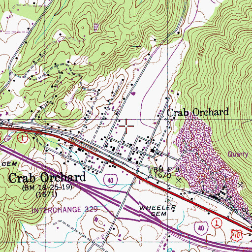 Topographic Map of Cline Cemetery, TN