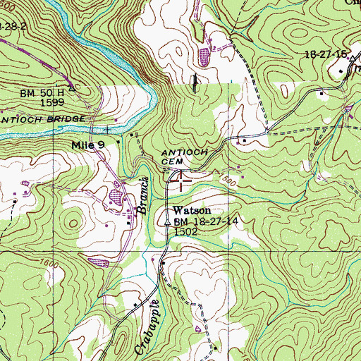 Topographic Map of Antioch School (historical), TN