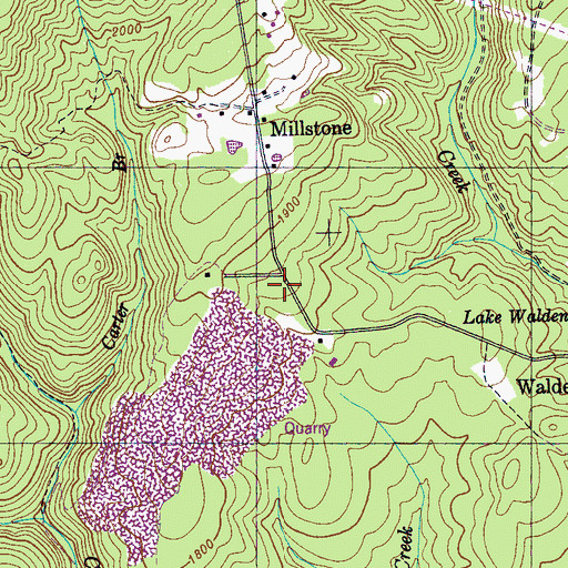 Topographic Map of Millstone Church of Christ, TN