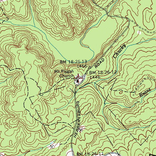 Topographic Map of Mount Pisgah Cemetery, TN