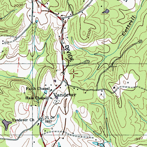 Topographic Map of Perry Cemetery, TN