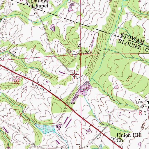 Topographic Map of Wadsworth Lake Dam, AL