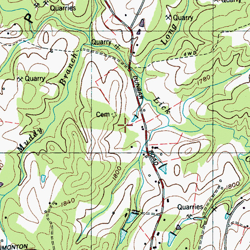 Topographic Map of Bennett Cemetery, TN