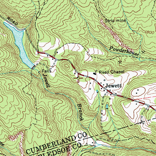 Topographic Map of Jewett School (historical), TN