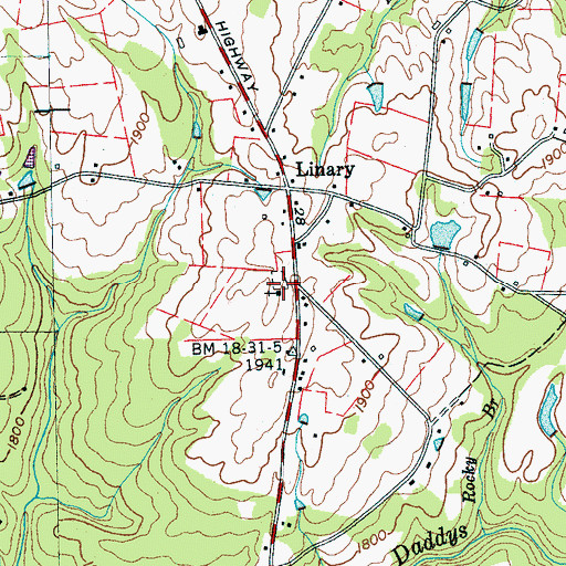 Topographic Map of Linary Cemetery, TN