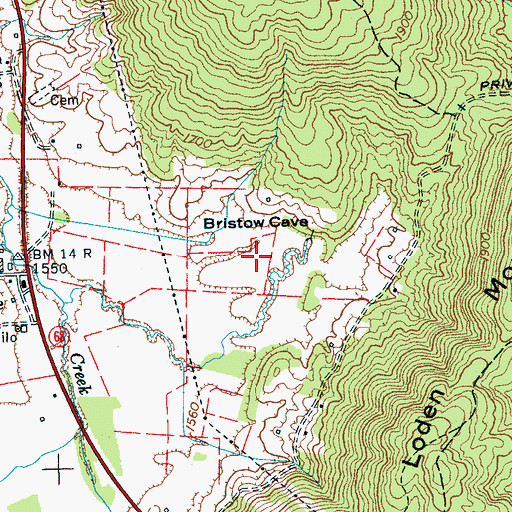 Topographic Map of Davenport Cemetery, TN
