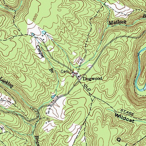 Topographic Map of Dogwood Cemetery, TN