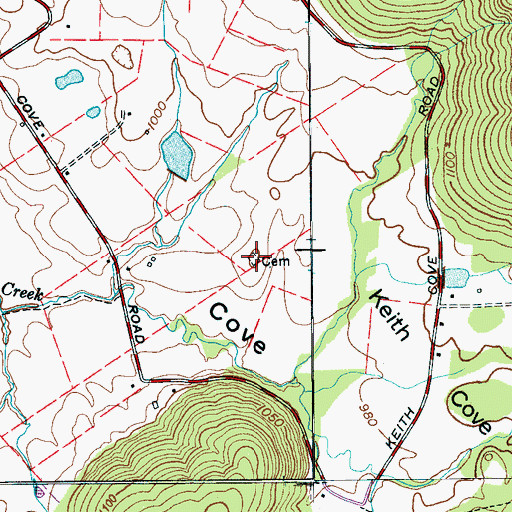 Topographic Map of Keith Cemetery, TN