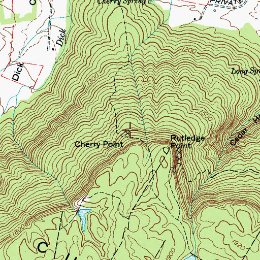 Topographic Map of Arnett Mine, TN