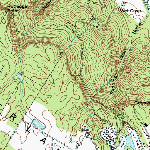 Topographic Map of Emile Huntzeker Mine, TN