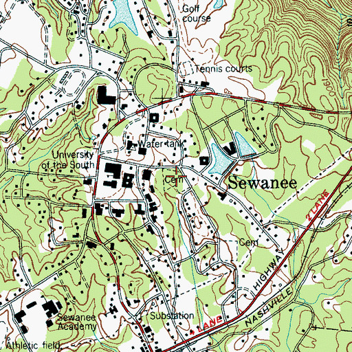 Topographic Map of Eastern Star Cemetery, TN