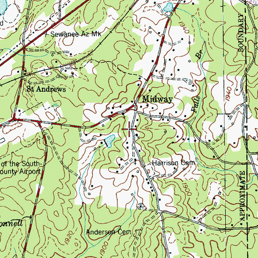 Topographic Map of Midway School (historical), TN