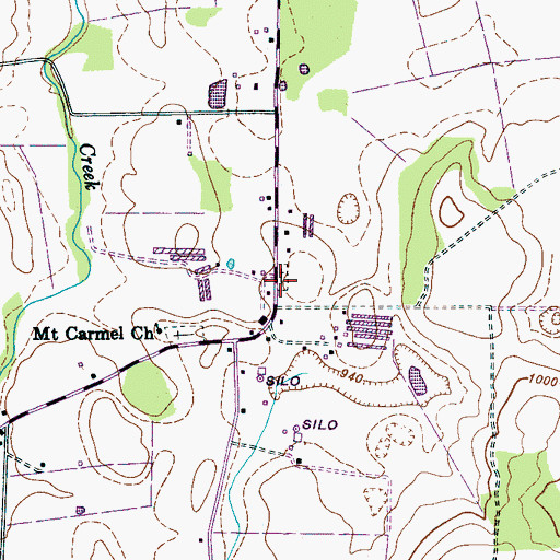 Topographic Map of Hunt-Larkin Cemetery, TN