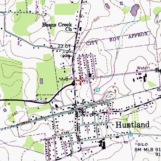 Topographic Map of Huntland City Hall, TN