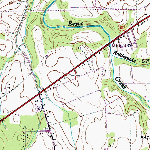 Topographic Map of Roberts Cemetery, TN