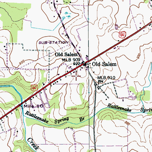 Topographic Map of Moseley-Simmons Cemetery, TN