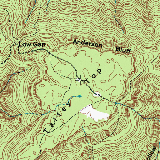 Topographic Map of Talley Top School (historical), TN