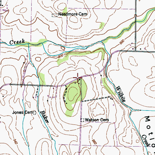 Topographic Map of Hickory Grove School (historical), TN