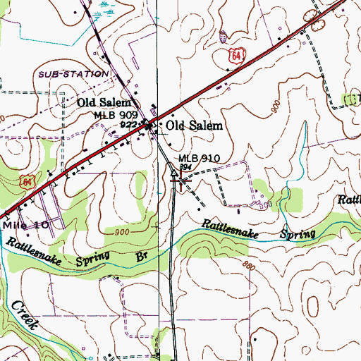 Topographic Map of Old Salem Church, TN