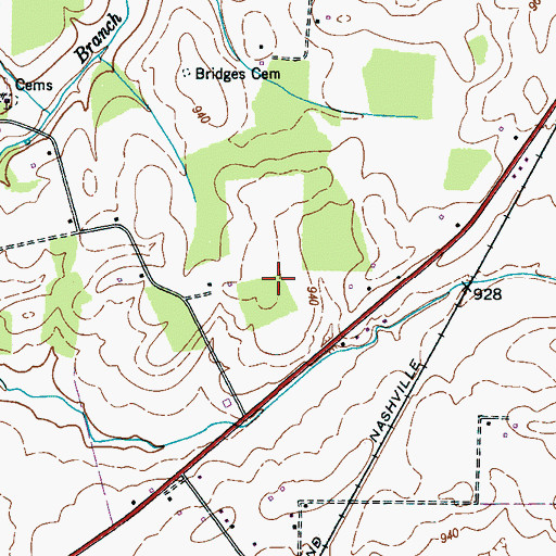 Topographic Map of Noah Cemetery, TN